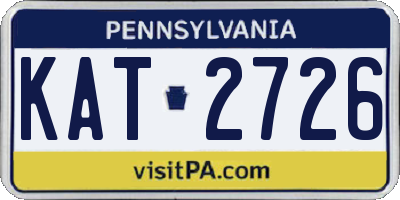 PA license plate KAT2726