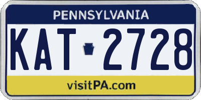 PA license plate KAT2728