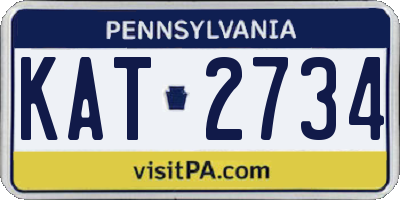 PA license plate KAT2734