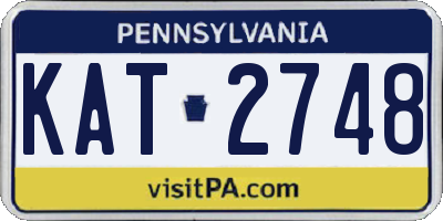 PA license plate KAT2748