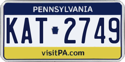 PA license plate KAT2749