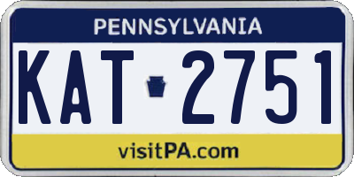 PA license plate KAT2751