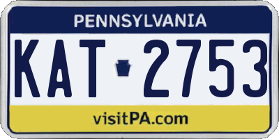 PA license plate KAT2753