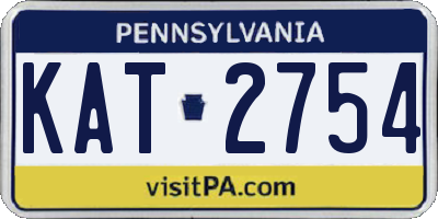 PA license plate KAT2754