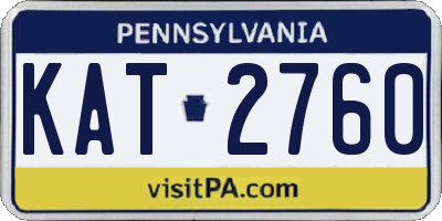 PA license plate KAT2760