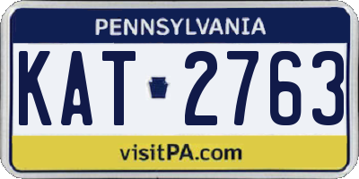 PA license plate KAT2763