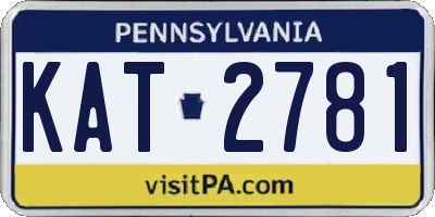PA license plate KAT2781
