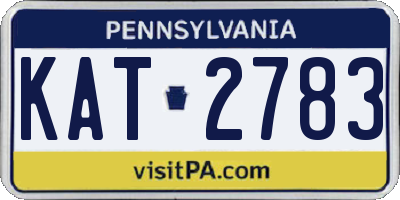 PA license plate KAT2783