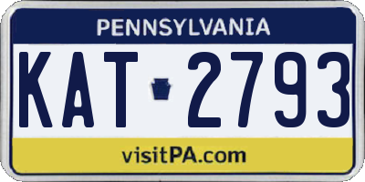 PA license plate KAT2793