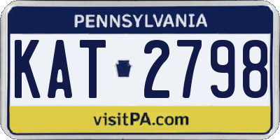 PA license plate KAT2798