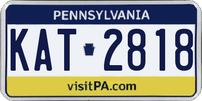 PA license plate KAT2818