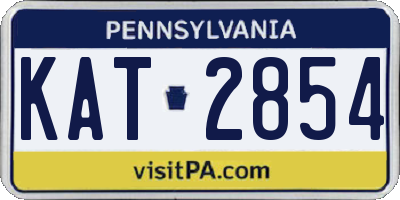 PA license plate KAT2854