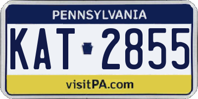 PA license plate KAT2855