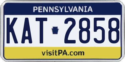 PA license plate KAT2858