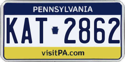 PA license plate KAT2862
