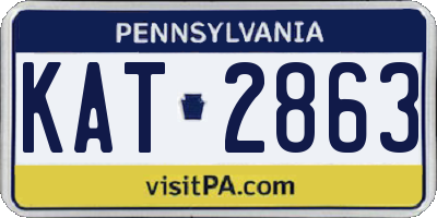 PA license plate KAT2863