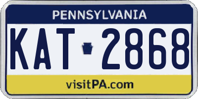 PA license plate KAT2868
