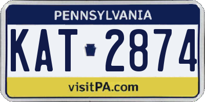PA license plate KAT2874