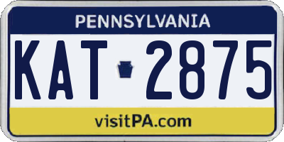 PA license plate KAT2875