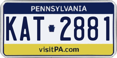 PA license plate KAT2881