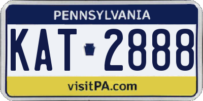 PA license plate KAT2888