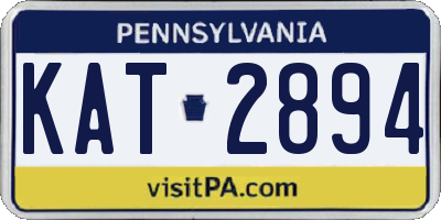 PA license plate KAT2894