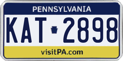 PA license plate KAT2898