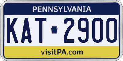 PA license plate KAT2900
