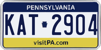 PA license plate KAT2904