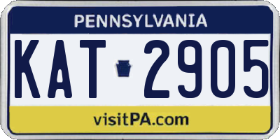 PA license plate KAT2905