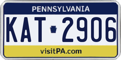 PA license plate KAT2906