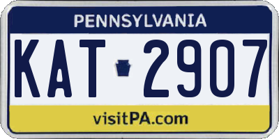 PA license plate KAT2907