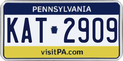 PA license plate KAT2909