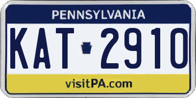 PA license plate KAT2910