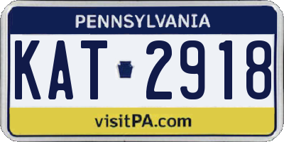 PA license plate KAT2918