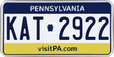 PA license plate KAT2922