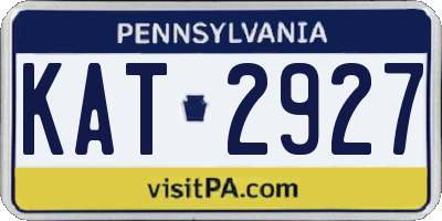 PA license plate KAT2927