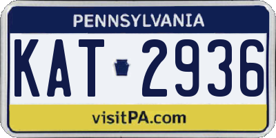 PA license plate KAT2936