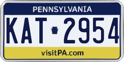 PA license plate KAT2954