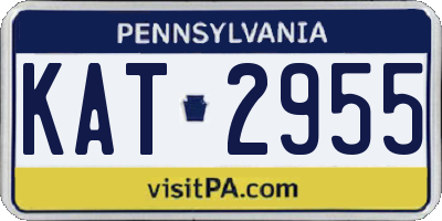 PA license plate KAT2955