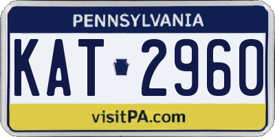 PA license plate KAT2960
