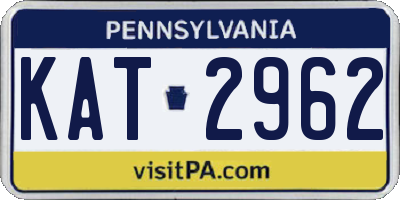 PA license plate KAT2962