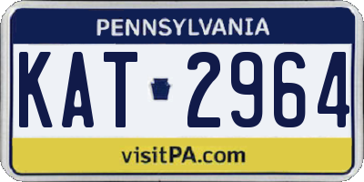 PA license plate KAT2964