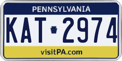 PA license plate KAT2974