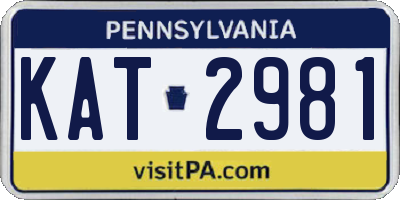 PA license plate KAT2981