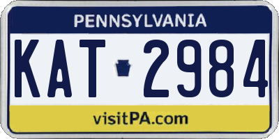 PA license plate KAT2984