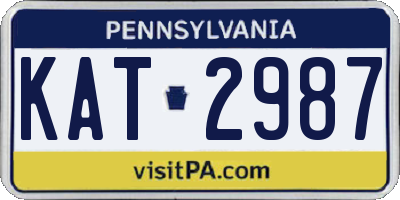 PA license plate KAT2987