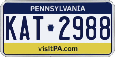PA license plate KAT2988