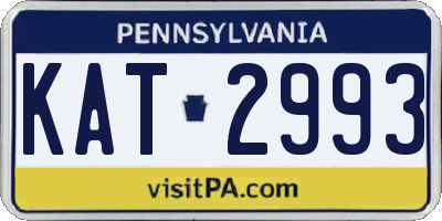 PA license plate KAT2993