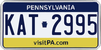 PA license plate KAT2995